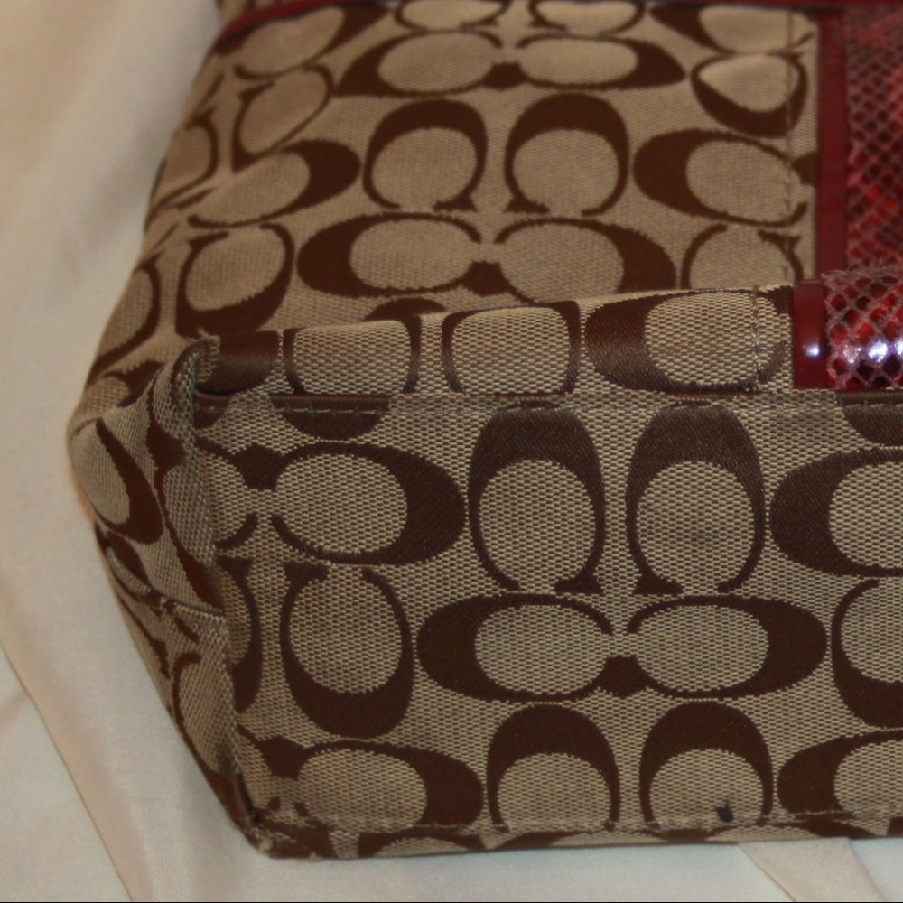 Coach F25706 Signature Python Stripe Tote Handbag - image 8